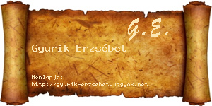 Gyurik Erzsébet névjegykártya